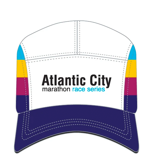 Atlantic City Marathon Cap - Tech -White /Color Bands
