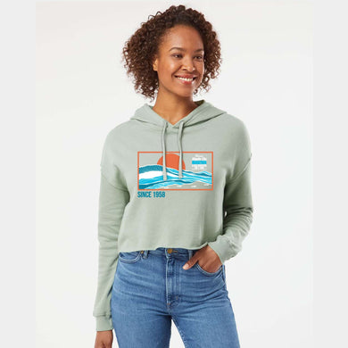 ACM Women's Fleece Crop Hoody -Sage- Waterfront