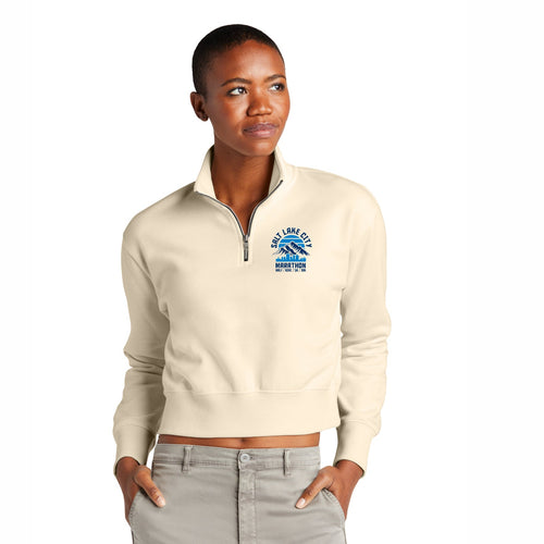 SLC Marathon Women's Crop Fleece 1/2 Zip -Gardenia- LCP