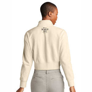 SLC Marathon Women's Crop Fleece 1/2 Zip -Gardenia- LCP