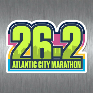 Atlantic City Marathon Magnet - 26.2 Die-Cut Green