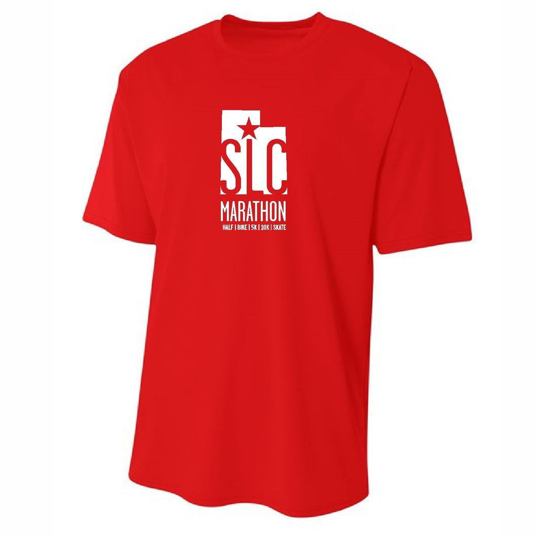 'SLC' Men's Tech SS Tee - Scarlet