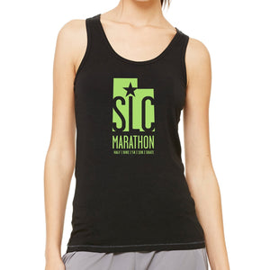 'SLC' Women's Bamboo Racerback Singlet - Black/Slate